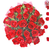 30 Red Roses Hand Bouquet - Carnations Florist Malaysia
