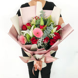 Pink Flowers Bouquet - Carnations Florist Malaysia