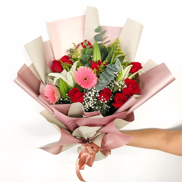 Pink Flowers Bouquet - Carnations Florist Malaysia