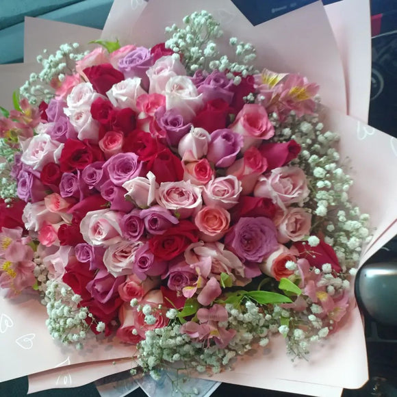 50 Mix Roses handbouquet