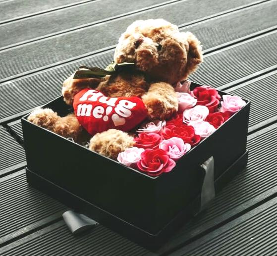 Emotion (Soap Flower Roses & Teddy Bear) - Carnations Florist Malaysia