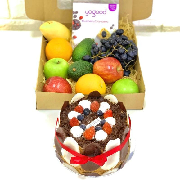 Fruit Box with Cake - Carnations Florist Malaysia