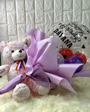 Birthday Balloon Bouquet with Bear - Carnations Florist Malaysia