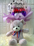 Birthday Balloon Bouquet with Bear and Choc - Carnations Florist Malaysia