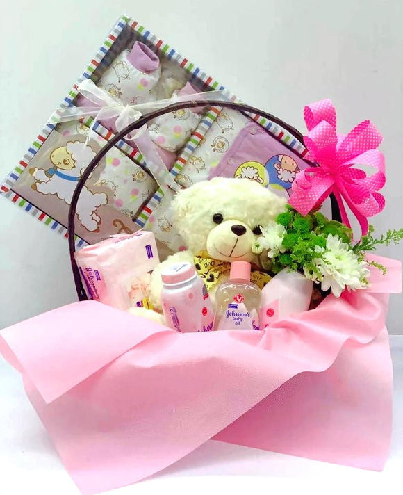 New Born Baby Girl Gift Set D - Carnations Florist Malaysia