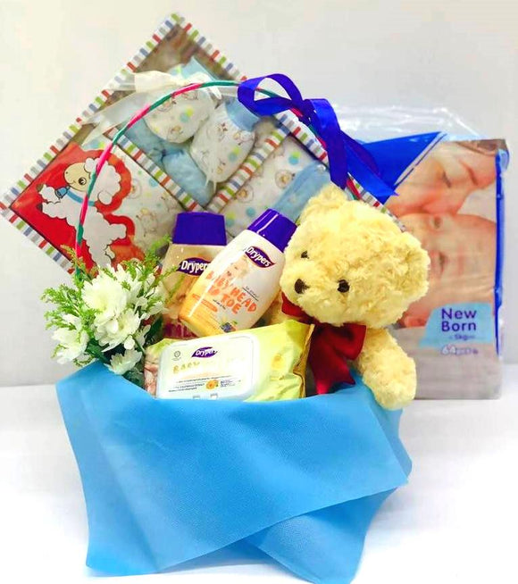 New Born Baby Boy Gift Set A - Carnations Florist Malaysia