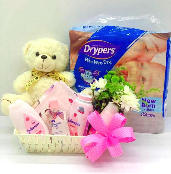 New Born Baby Girl Gift Set A - Carnations Florist Malaysia